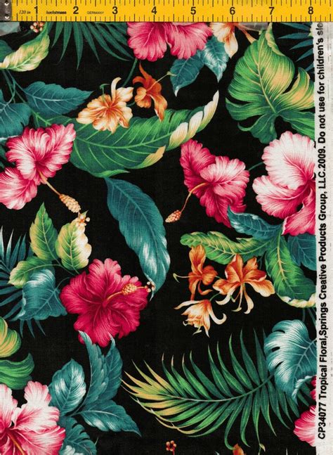 Tropical Floral Fabric By Springs Creative By Nanamcquilts On Etsy