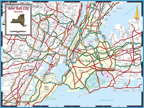 New York Map Road Travelsfinderscom