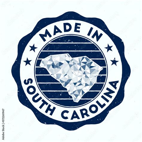 Made In South Carolina Us State Round Stamp Seal Of South Carolina