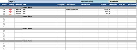 Simple Project Plan Template 2 — Db