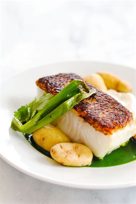 Chilean Sea Bass With Potatoes And Herb Sauce Foxes Love Lemons Recipe Chilean Sea Bass