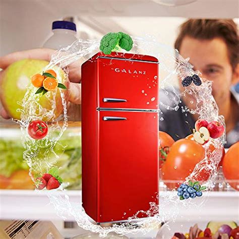 Galanz GLR10TRDEFR True Top Freezer Retro Refrigerator Frost Free Dual
