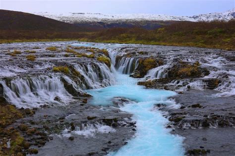 Beautiful Icelandic Cascade Waterfall Bruarfoss Stock Photo Image Of