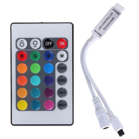 mini 24 keys rgb ir remote controller for 3528 or 5050 rgb led strips small rgb controller in