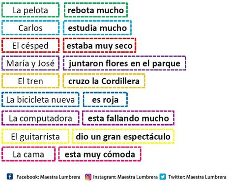 Sujeto Y Predicado Fichas De Oraciones Periodic Table