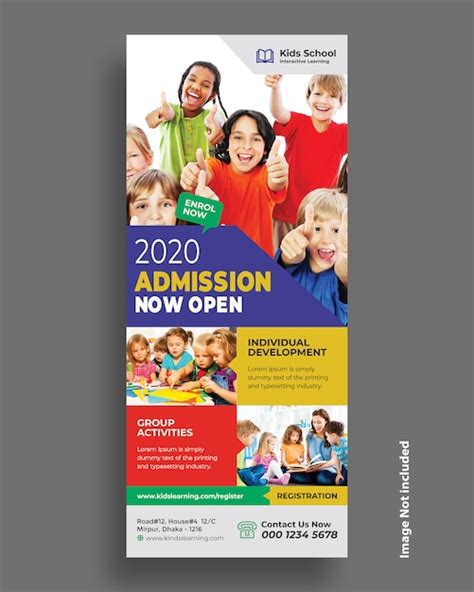 Premium Psd Kids School Admission Flyer Template