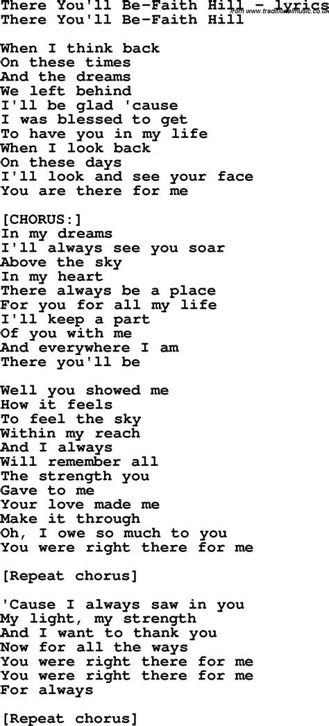 There for you lyrics, 8.8 out of 10 based on 21 ratings. Love Song Lyrics for:There You'll Be-Faith Hill