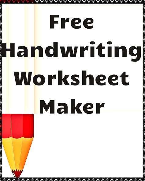 Free Printable Handwriting Worksheet Generator Tedy Printable Activities