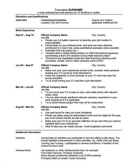 Free 8 Sample Professional Cv Templates In Pdf Ms Word