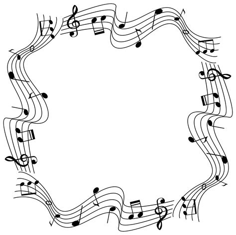 Border Template With Musicnotes On Scale 413584 Vector Art At Vecteezy