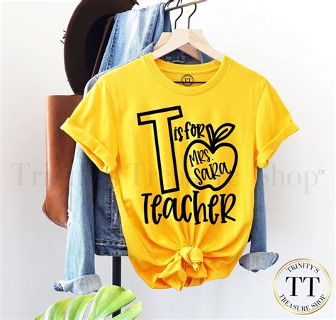 Personalized Teacher Shirt Teacher Shirt With Name Shirt For Etsy In