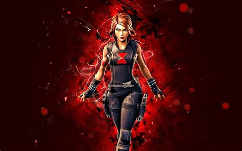 Black Widow Red Neon Lights Fortnite Battle Royale Fortnite