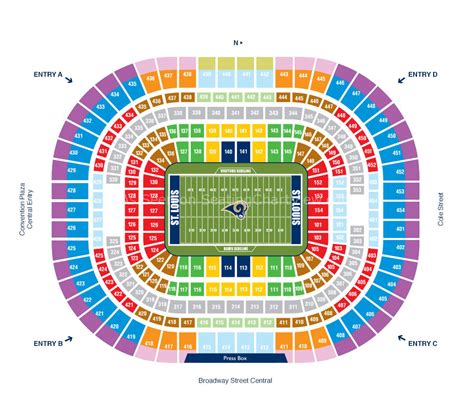 america s center st louis seating chart center seating chart