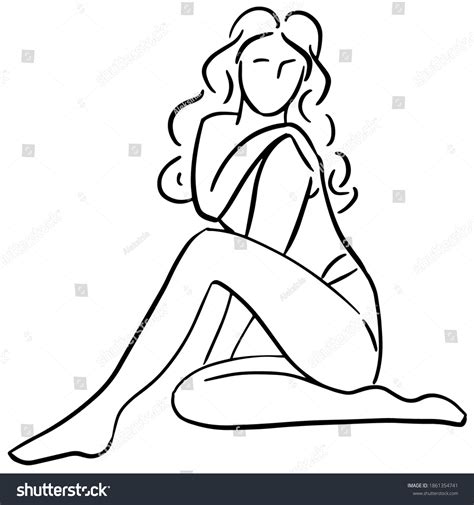 Line Drawing Sexual Womans Silhouette Stock Vector Royalty Free 1861354741 Shutterstock