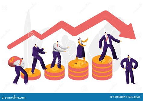 Financial Risk Business Character Arrow Concept Businessman Walk On