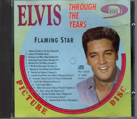 Through The Years Vol 9 Flaming Star By Elvis Presley 1991 Cd