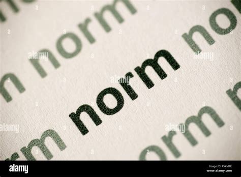 Word Norm Printed On White Paper Macro Stock Photo Alamy