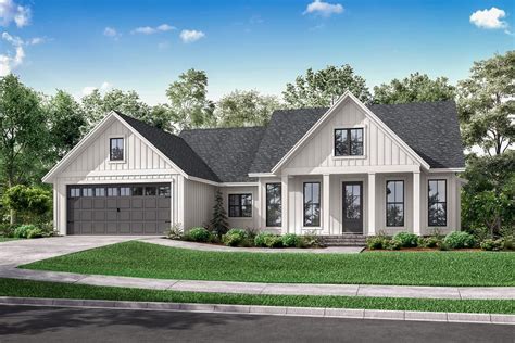 One Story Modern Farmhouse Plan With Open Concept Living 51829hz