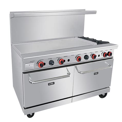 Heavy Duty 60gas 2 Burner Range With 48 Griddle And 2 Standard