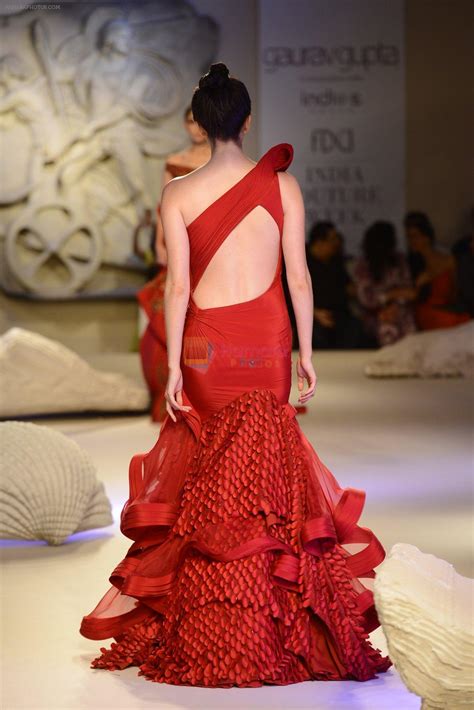 Model Walks The Ramp During Showcase Of Gaurav Gupta Collection Scape Song At Fdci India Couture