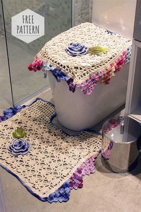 Crochet For Bathrooms Free Pattern Crochet Set Pattern Bathroom Sets Crochet Home