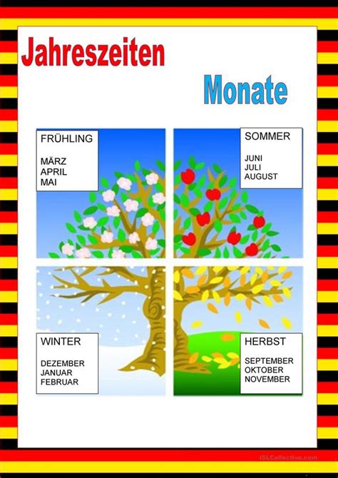 Willkommen Auf Deutsch Jahreszeiten Monate Jahreszeiten Monate