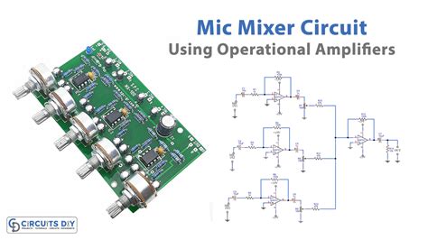 Three Input Mic Mixer Circuit Using Operational Amplifiers