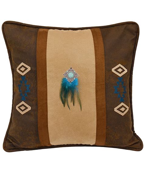 Hiend Accents Southwest Embroidered Faux Suede 18x18 Pillow And Reviews