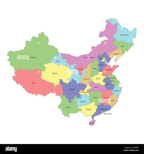 China Politische Karte Mit Provinzen Stock Vektorgrafiken Kaufen Alamy