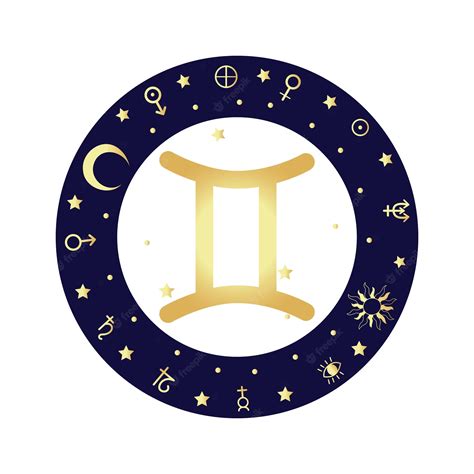 Premium Vector Gemini Horoscope Icon Astrological Zodiac Signs Icon