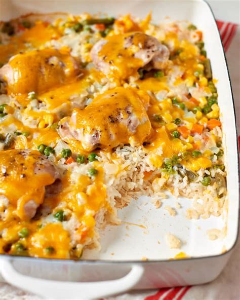 Creamy Chicken And Rice Casserole Recipe With Cheese The Kitchn