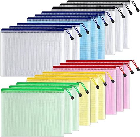 Sunee Plastic Mesh Zipper Pouch 7x11 In 6 Colors 18