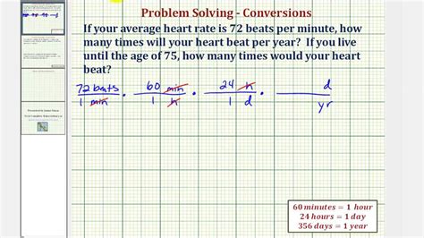 Ex Conversion The Number Of Heart Beats Per Year And Over A Lifetime