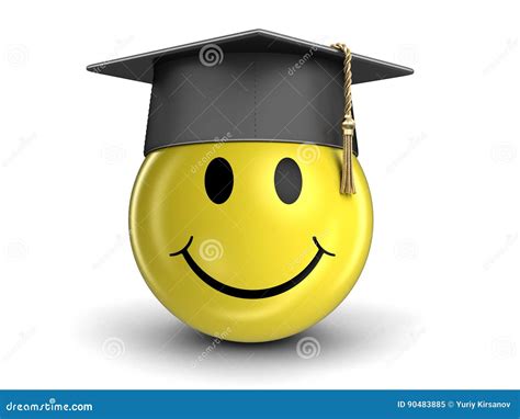 Smiley With Graduation Hat And Diploma Vector Illustration