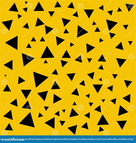 Black Triangles Structure Abstract Triangles On The Yellow Backdrop