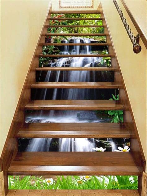 3d Waterfall Grass Kk129 Pattern Tile Marble Stair Risers Decoration
