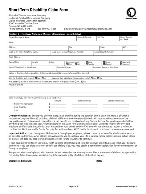 Short Term Disability Form Fill Out And Sign Online Dochub