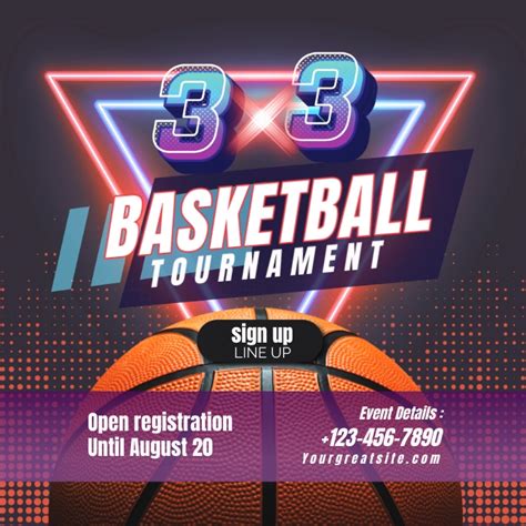 3x3 Basketball Tournament Template Postermywall