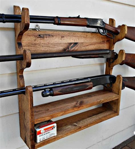 Gun Rack Solid Oak Holds Guns With Shelf By RobsRusticCreations Woodworking In