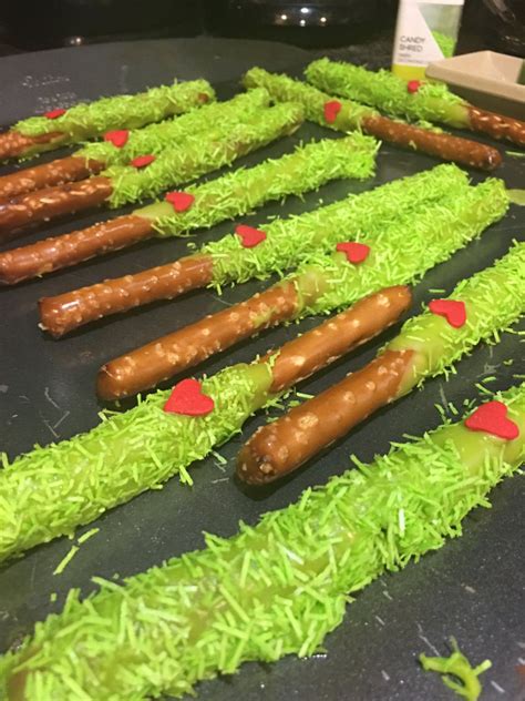 For added fun, include a few toys. Individually Wrapped Chocolate Covered Grinch Pretzel Rods ...