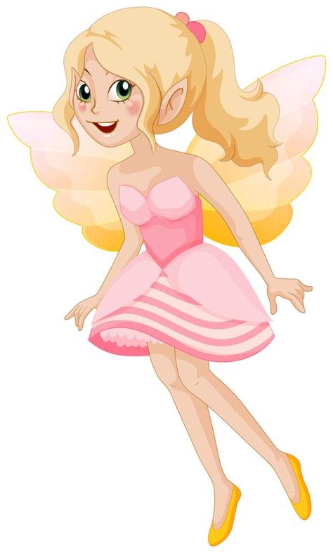 Cute Fairy In Pink Dress Smiling 559398 Vector Art At Vecteezy