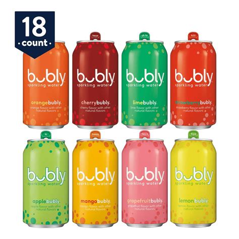 Bubly Sparkling Water Original Sampler 12 Oz Cans 18 Count Walmart