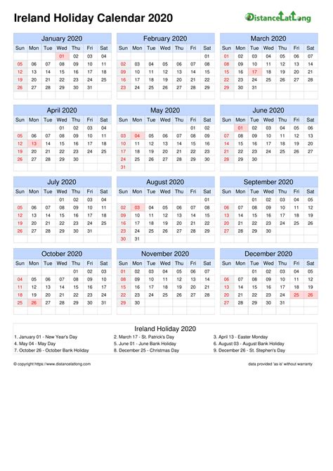 Calendar 2024 Printable With Holidays Ireland Calendar 2024 Ireland