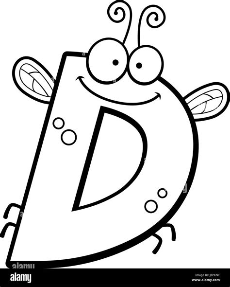 Una Caricatura De La Ilustración De La Letra D Con Un Tema De Insectos