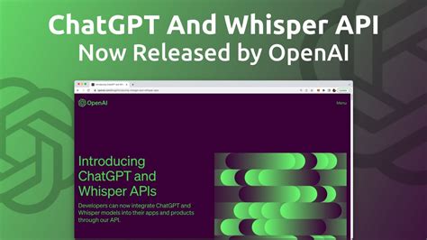 ChatGPT And Whisper API Now Released By OpenAI YouTube