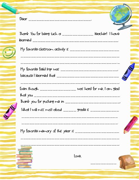 Printable Thank You Letter For Teachers Letter To Teacher Thank You