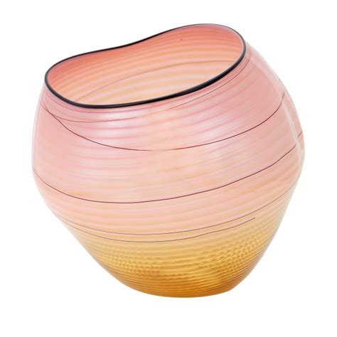 Dale Chihuly Glass Coral Basket With Golden Lip Wrap Doyle Auction House