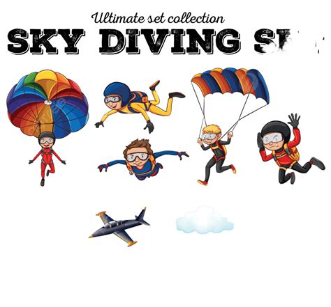 People Doing Sky Diving Many Image Nature Vector Many Image Nature