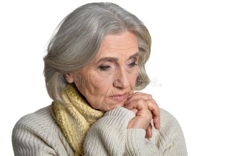 Beautiful Sad Elderly Woman Close Up Stock Photo Image Of Elder