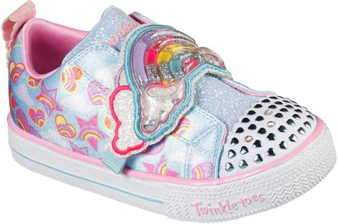 skechers girls twinkle toes shuffle lite rainbow sprinkles shoes